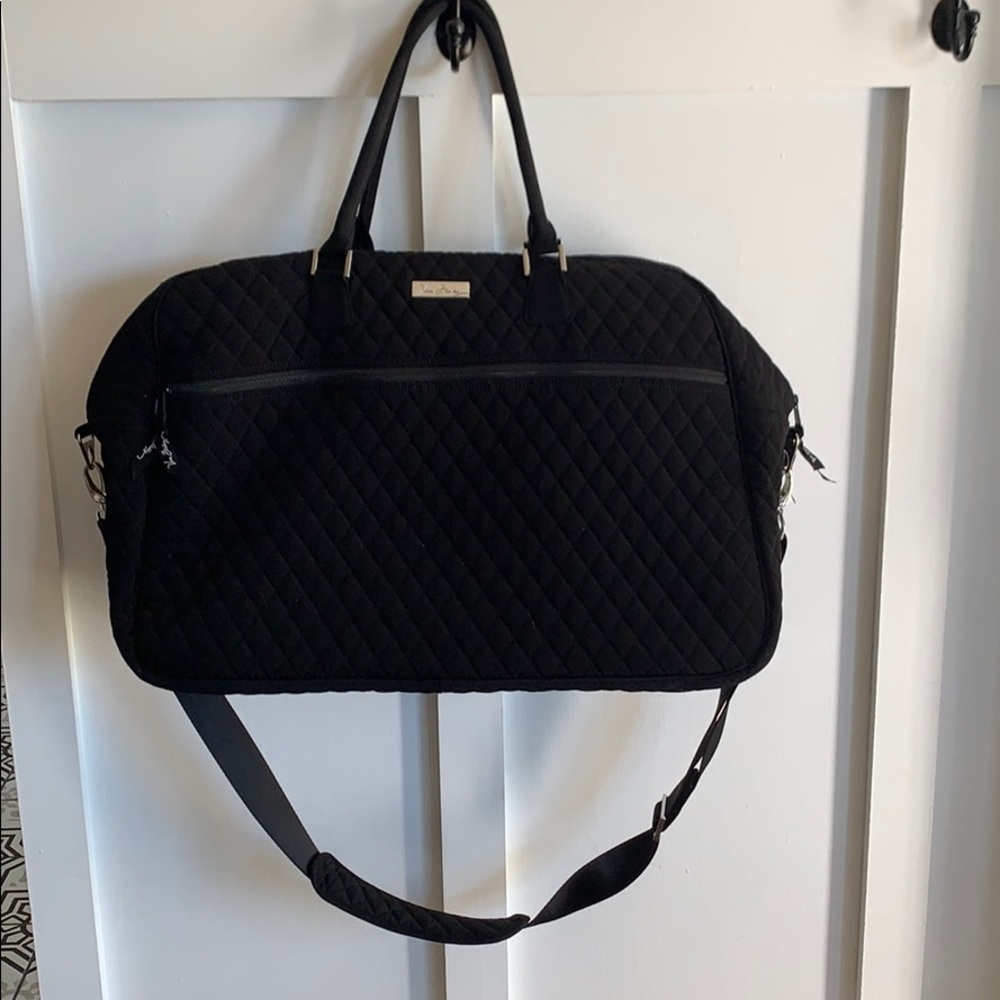 Black quilted Vera Bradley Duffle bag